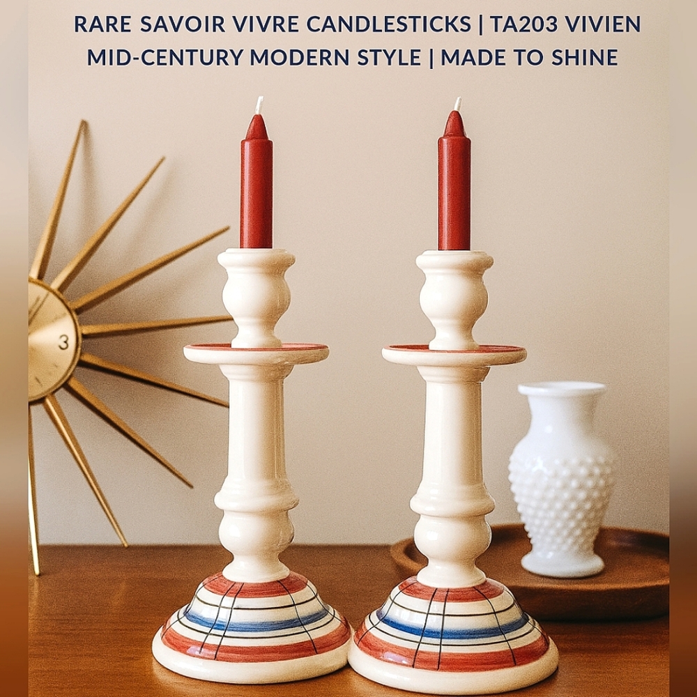 Vintage Savoir Vivre West Germany Candlesticks TA203 Vivien  Mid-Century Modern